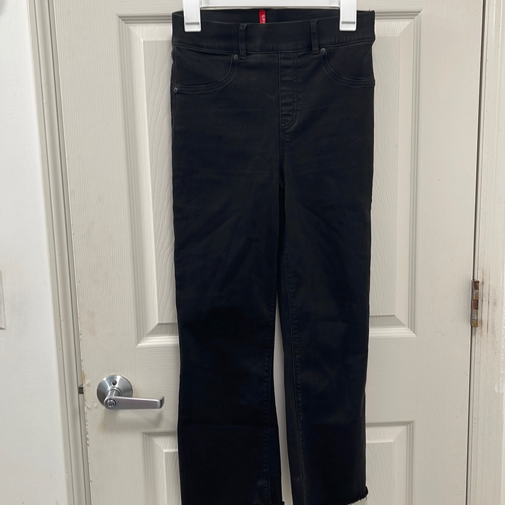 Spanx Raw Hem Black Jeans Size S/P